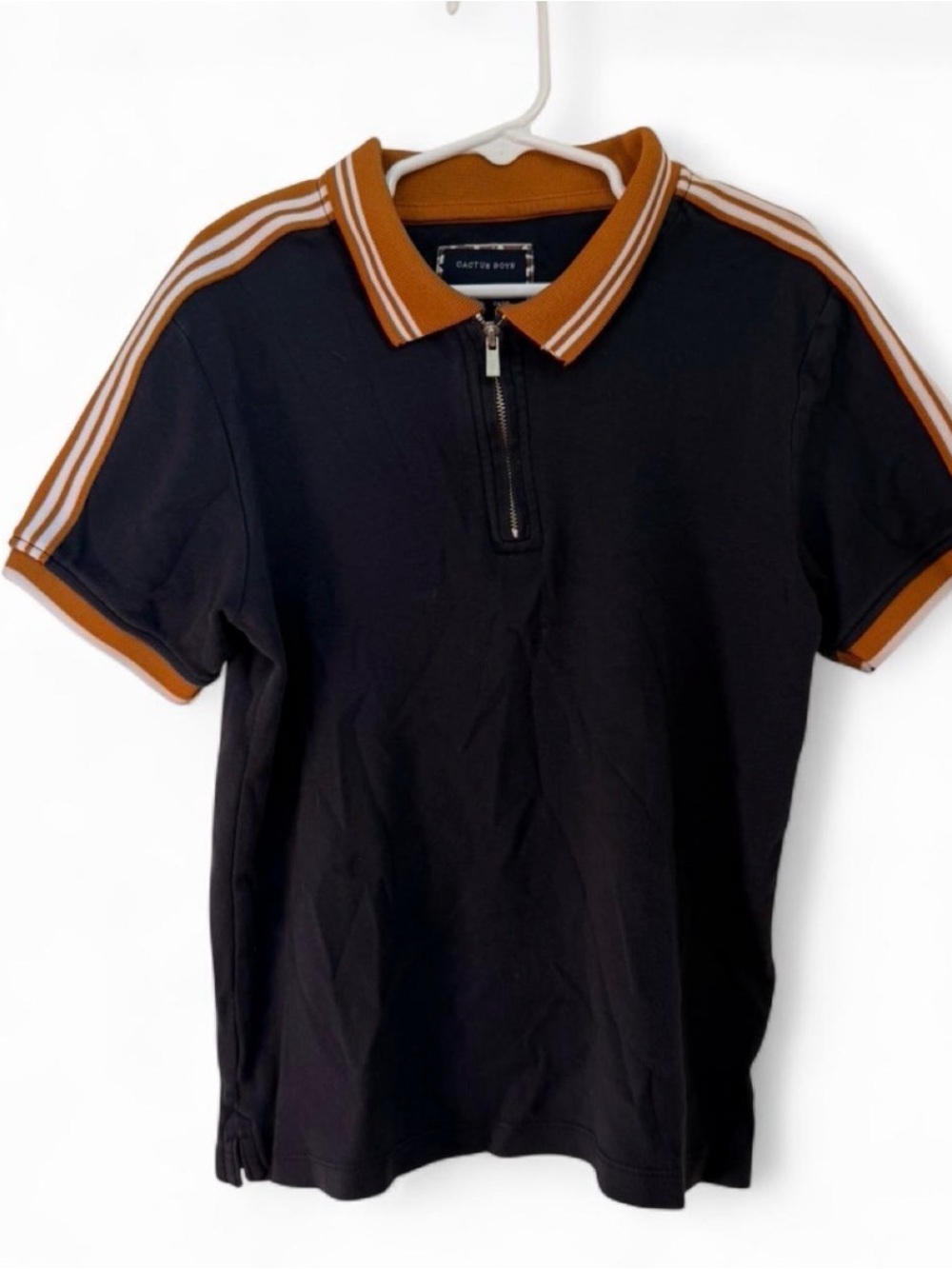 Cactus Navy Polo with Brown-Orange Trim